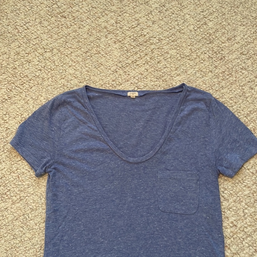 J. Crew blue short sleeve tee shirt top - Picture 6 of 8
